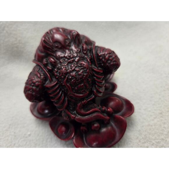 Chinese Red Resin FROG 3 Legged Feng Shui Toad Figurine Red Eyes Money - Picture 8 of 13